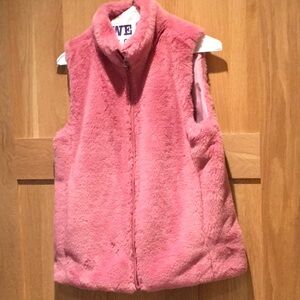 J Crew plush faux fur zip front vest